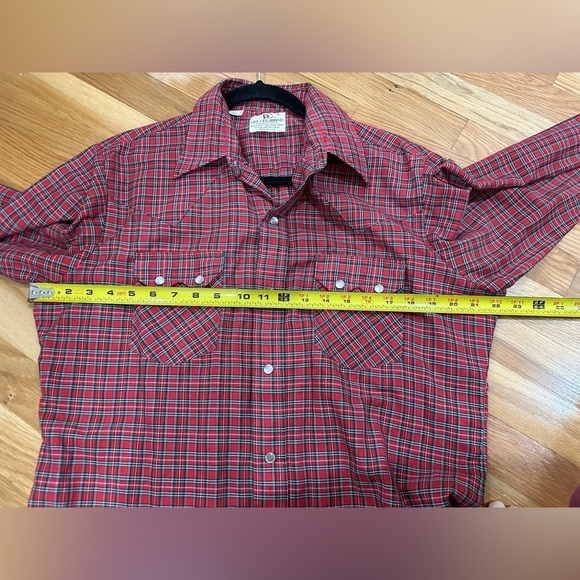 Dee Cee Shirt VTG Plaid Sawtooth Western Sz M 60s Cobain Grunge Red Chri… - Picture 6 of 6